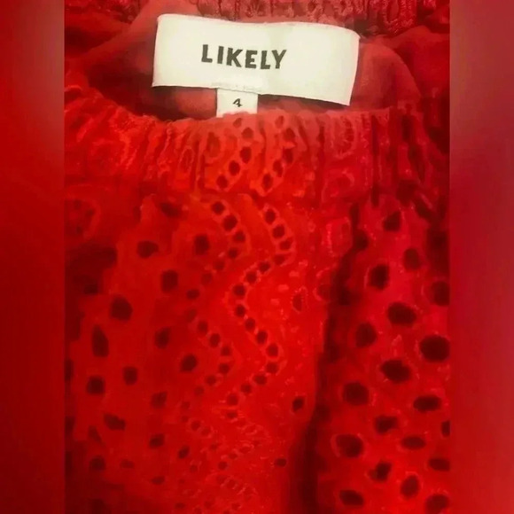 Likely Red Off the Shoulder Dress, Size 4 - Picture 9 of 10